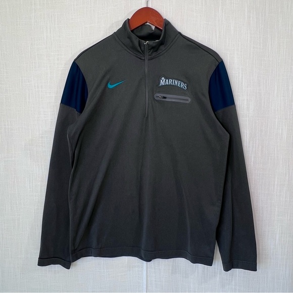 Nike Seattle Mariners Pull Over Half Zip Blue Grey Size M - Picture 1 of 11